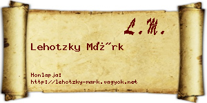 Lehotzky Márk névjegykártya